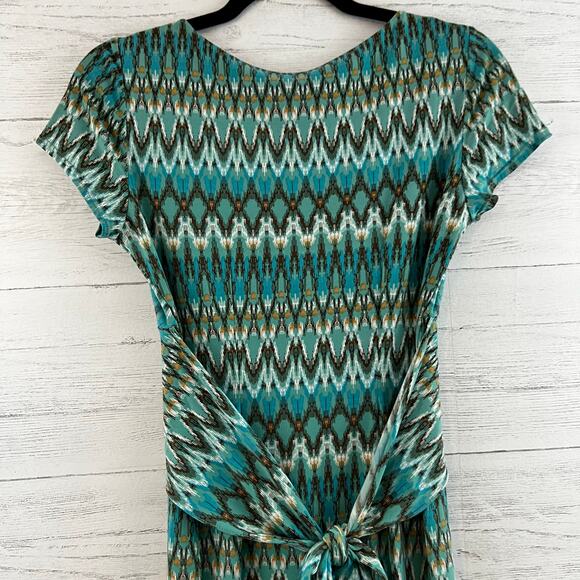 BCBGMaxazria Y2K 90s Vintage Style Printed Midi Dress Size XS - Picture 6 of 8